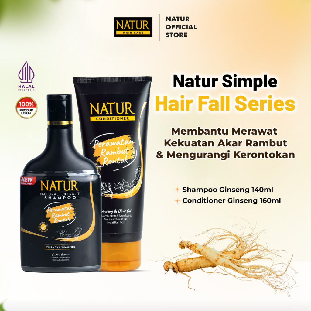 Simple Hair Fall Series - Paket Shampoo Conditioner Rambut Rontok / Anti Hair Fall / Menguatkan Akar