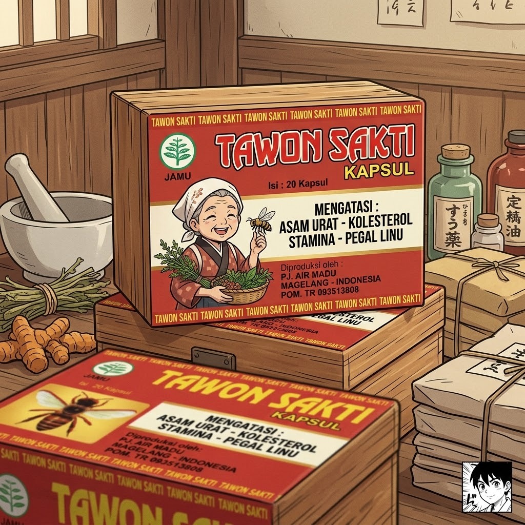 Obat asam urat kapsul tawonWON sakti berkualitas organik 1 kotak 20 sachet