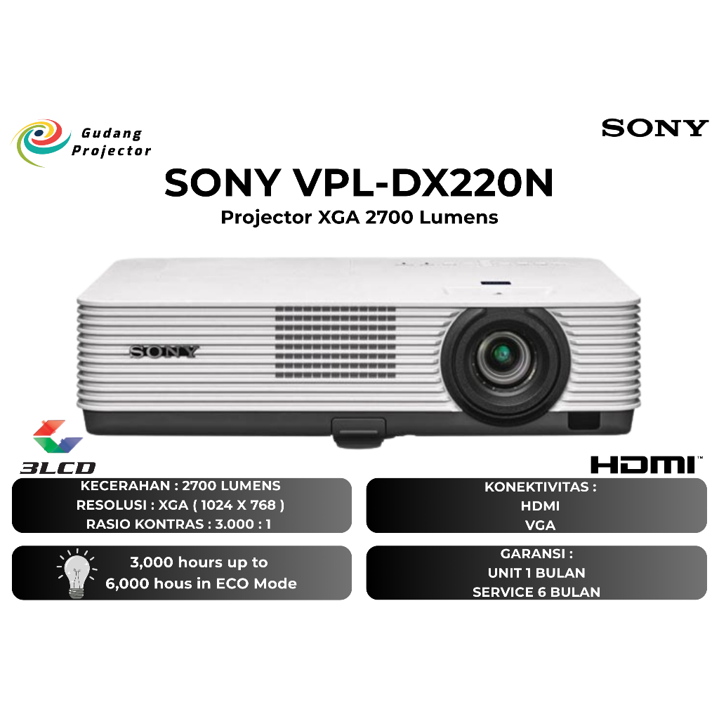 Proyektor Second SONY VPL-DX220N HDMI 2700 Lumens