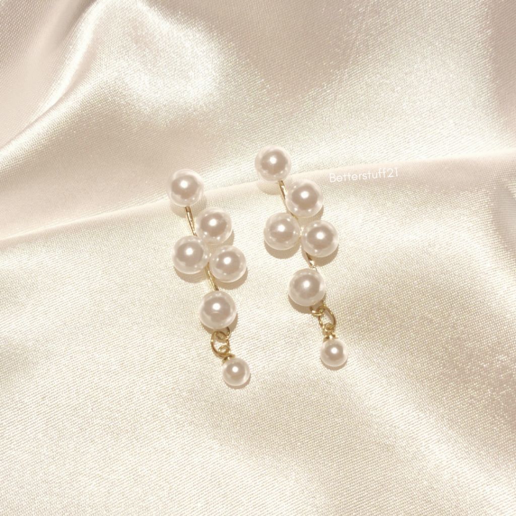 Betterstuff21 - Dagle Pearl Earrings / Ear Stud / Simple Earrings / Anting Mutiara / Anting Simpel /