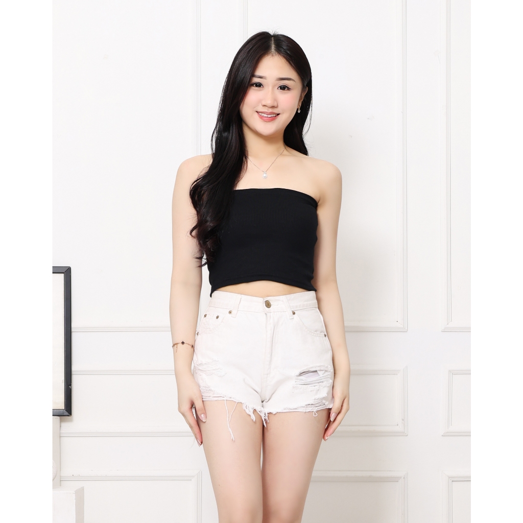 LONAIRE - Kemben Wanita Knit Rib Premium | Tube Top Stretch Fit | Bustier Crop Top Fashion Wanita