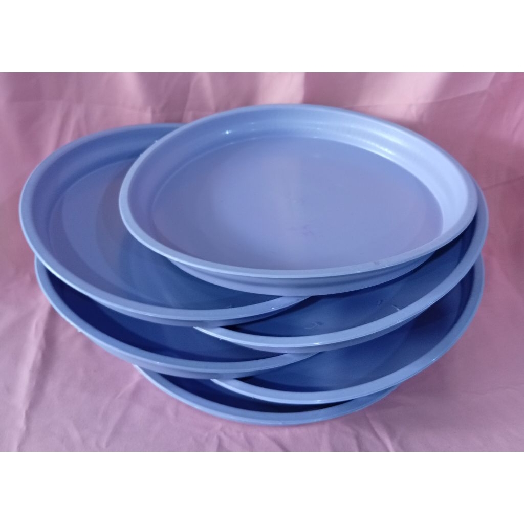 6 PCS NAMPAN PLASTIK BULAT UNGU POLOS MURAH MERIAH