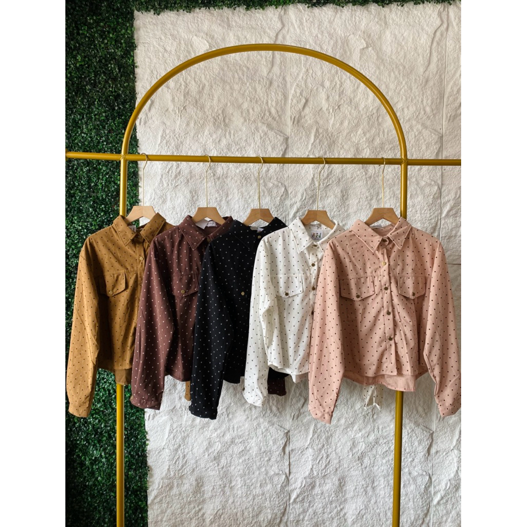 Atasan Croptop Polkadot Premium Import BKK