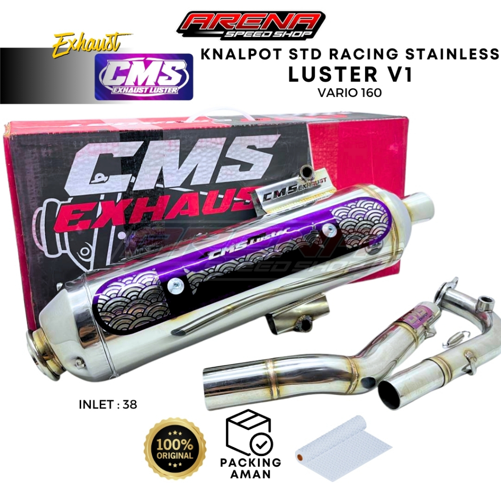 CMS Exhaust Stainless Luster V1 Vario 160 - Knalpot Standar Racing Luster v1 Sarfull Original CMS