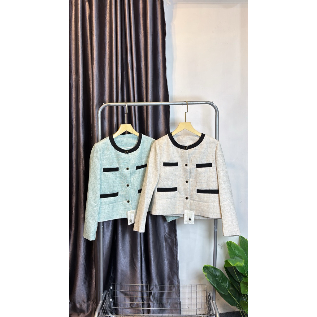 New Arrival Atasan Cardigan Tweed Import Premium