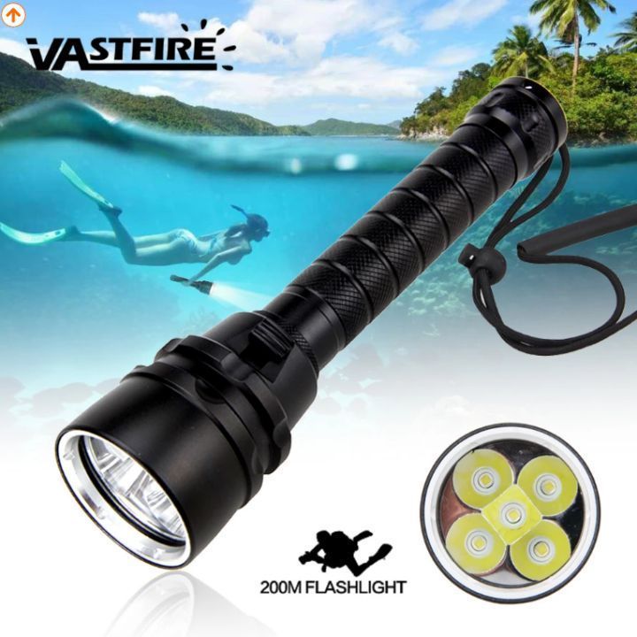 Senter LED Scuba Dive Waterproof IP68 LED CREE T6 10000 Lumens Senter Selam Amti Air 100 Watt 1 Set