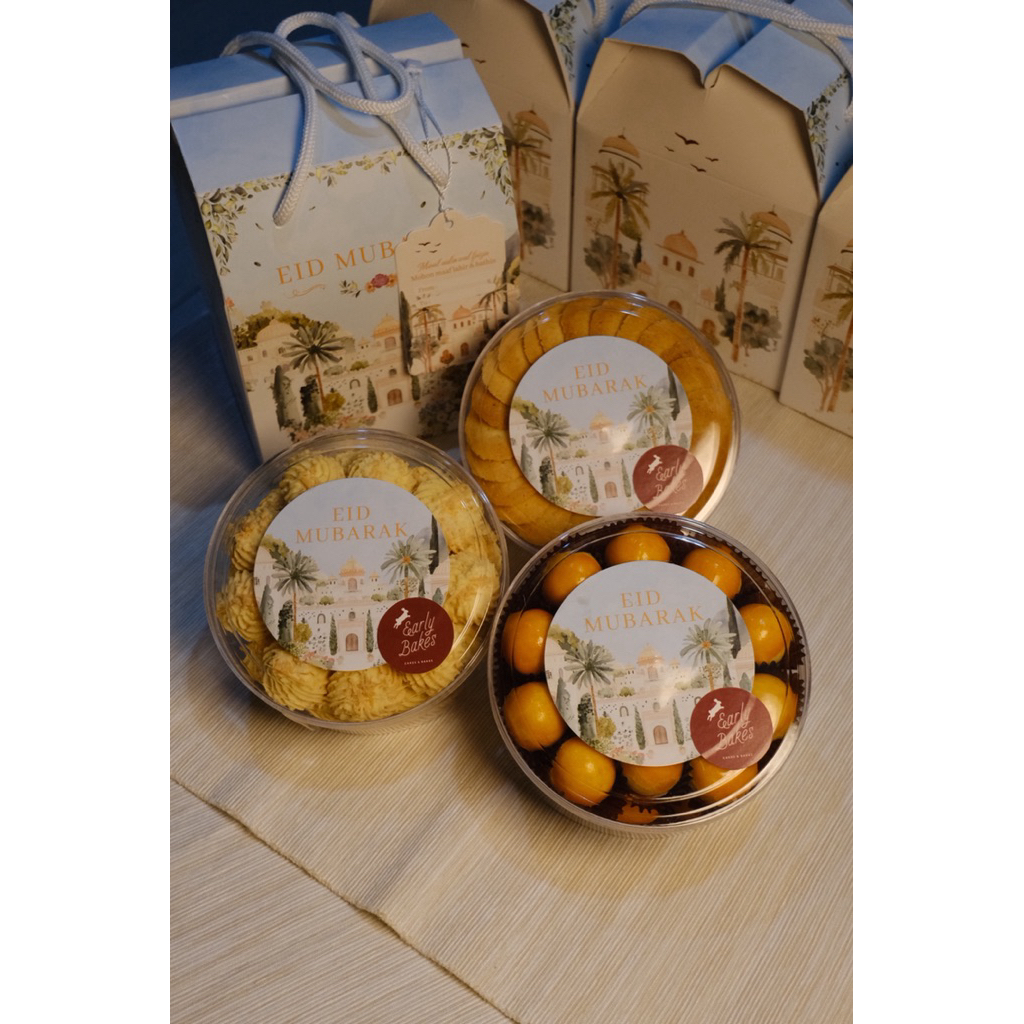 Hampers Ramadhan 2026 3 in 1 | Toples 250gr Cookies Sagu, Lidah Kucing & Nastar | Kue Nastar Premium