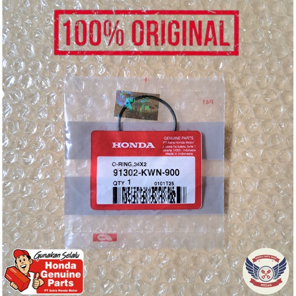 91302KWN900 Oring Seal Sil Water Pump Pompa Radiator Bulat 34x2 – Vario 125 FI Old , Vario 125 150 e