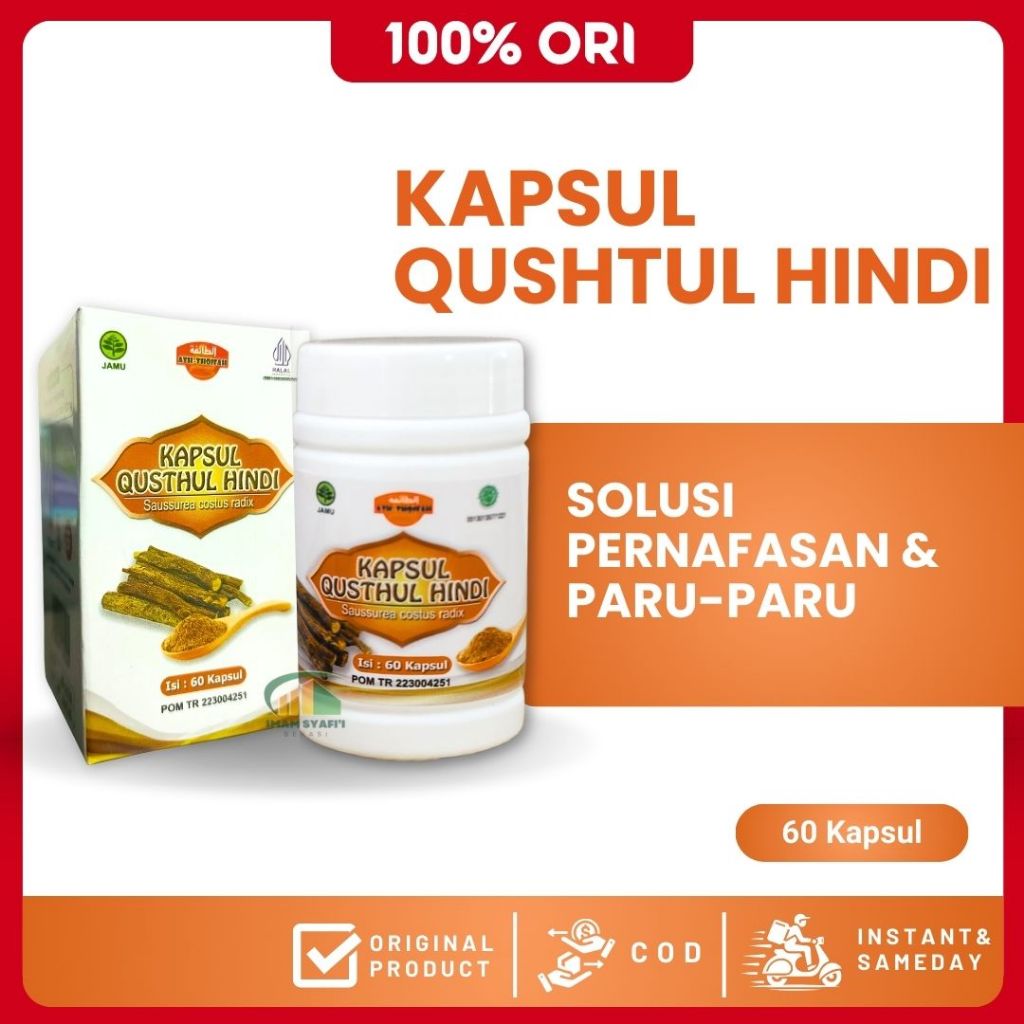 Kapsul Qusthul Hindi isi 60 Herbal Qustul Hindi Bagus untuk Paru Paru & Pernafasan