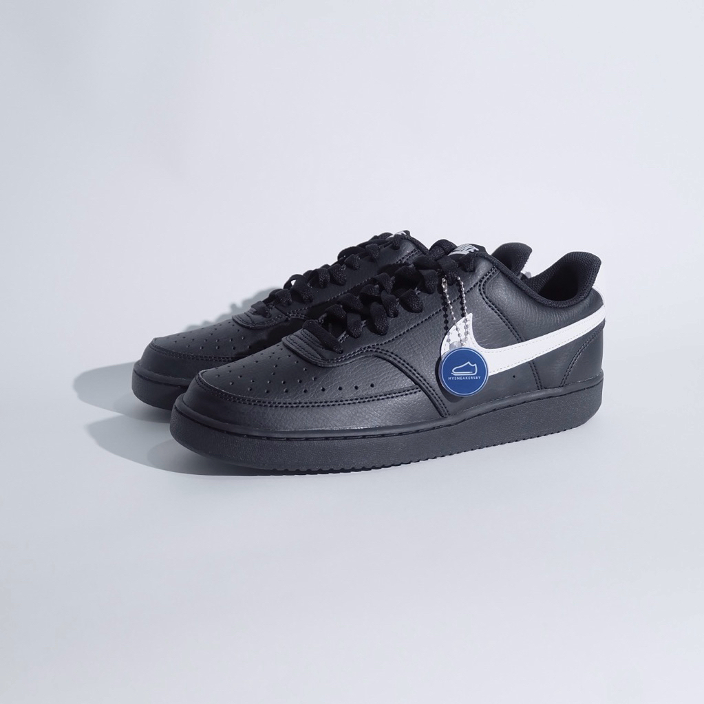 Court Vision Black Black White Unisex Shoes 100% Original Resmi