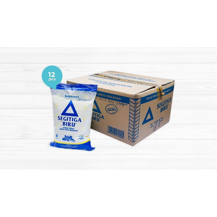 1 Karton - Tepung Terigu Segitiga Biru 1 kg x 12 Bungkus