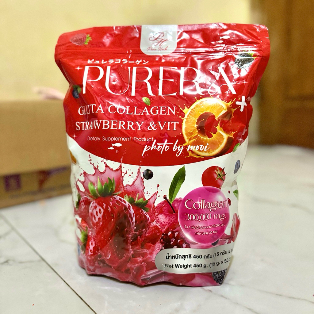 Purera Gluta Collagen Vit C / Dietary Suplement Collagen Drink Anti-Aging / Minuman Kolagen Thailand