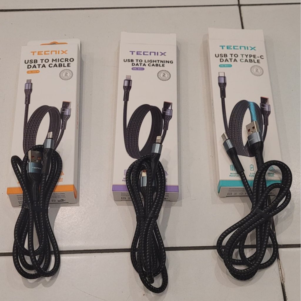 Kabel Data Tecnix Cbl 833 Micro Type C Iphone Fastcharging
