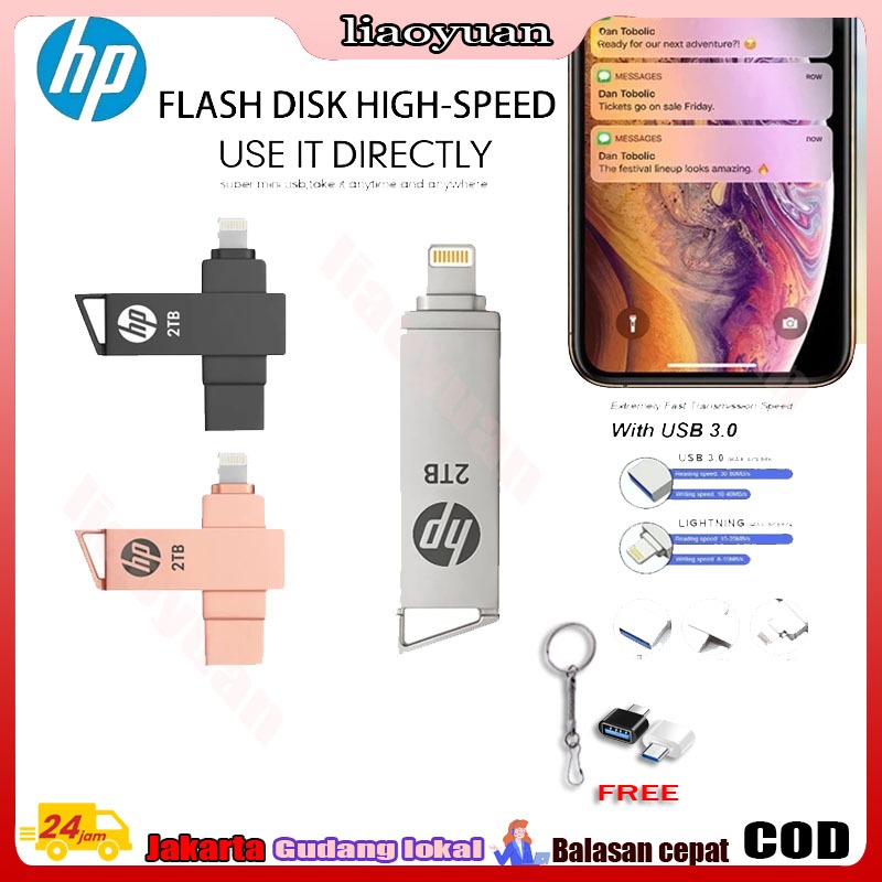[Spot goods]HP Flash Disk 2TB for iphone OTG ISO Flashdisk High Speed USB 3.0 Flash Drive Flash Disk