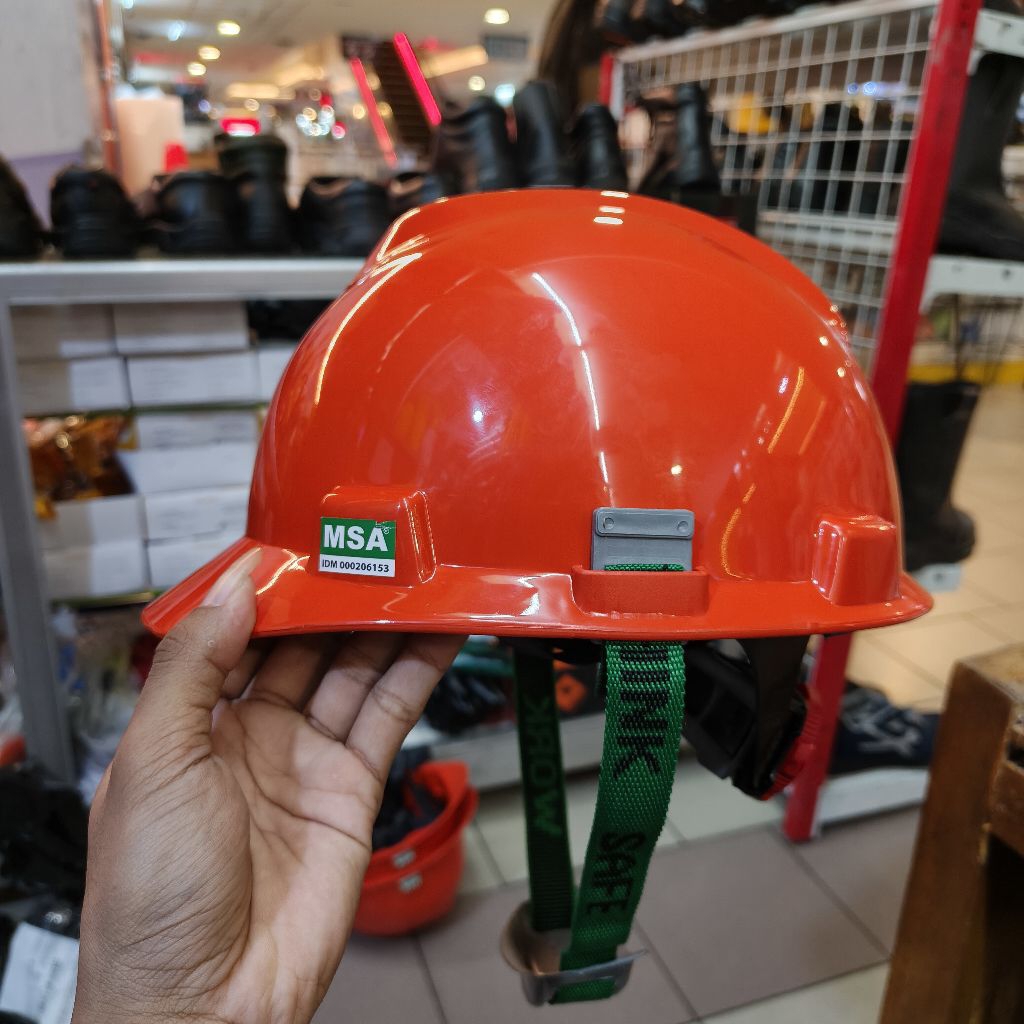 Helm safety MSA fullset/Helm kerja proyek MSA warna Orange - SNI