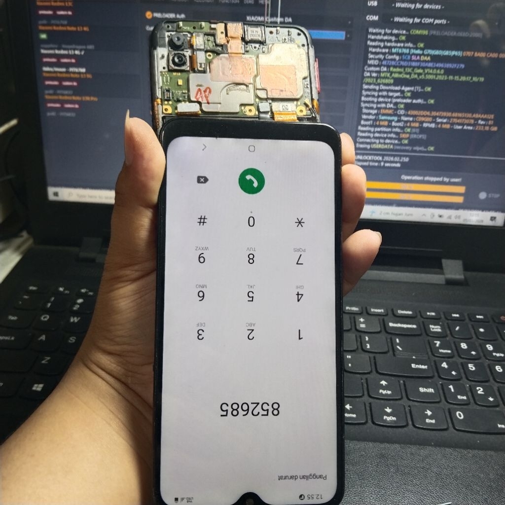 LCD SAMSUNG A10S O R I COPOTAN BONUS FRAME SET PLUS BACKDOOR