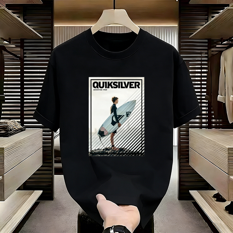 Kaos Pria Distro Kaos Pria Qui-ksilver Kaos Hitam Kaos Putih Cotton Combed Ukuran Jumbo Size S-5XL
