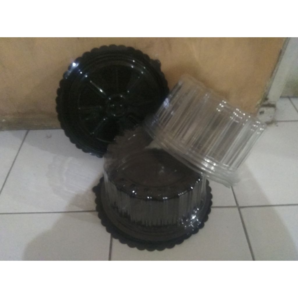 Mika Kue Bening + Tutup diameter 18cm | Kotak Mika Kue Tart / Cake Box Mika
