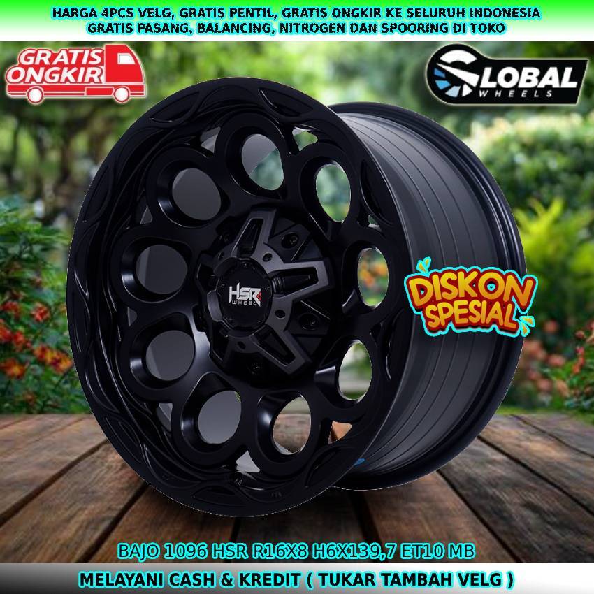 Velg offroad R16 cocok untuk mobil Hardtop| Fortuner| Blazer| Terrano| dll velg hsr bajo R16
