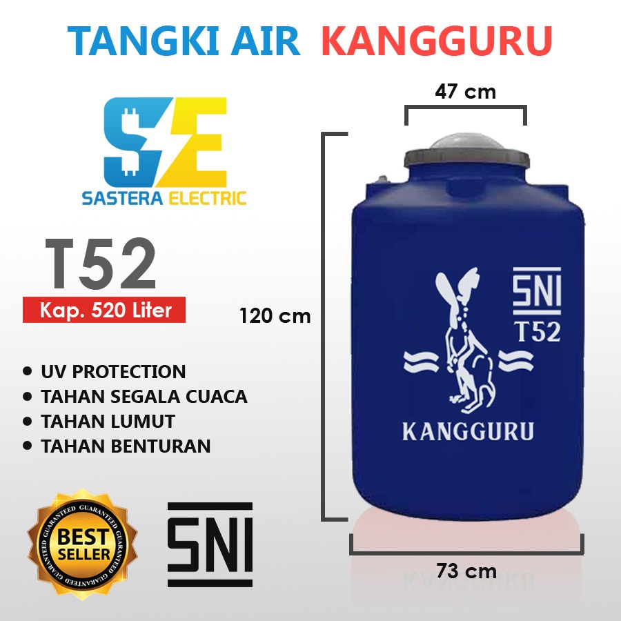Toren Air 550 Liter / Tandon Air 550 Standar SNI Kangguru / Tangki Air 500 Liter 550 ltr Orange Biru