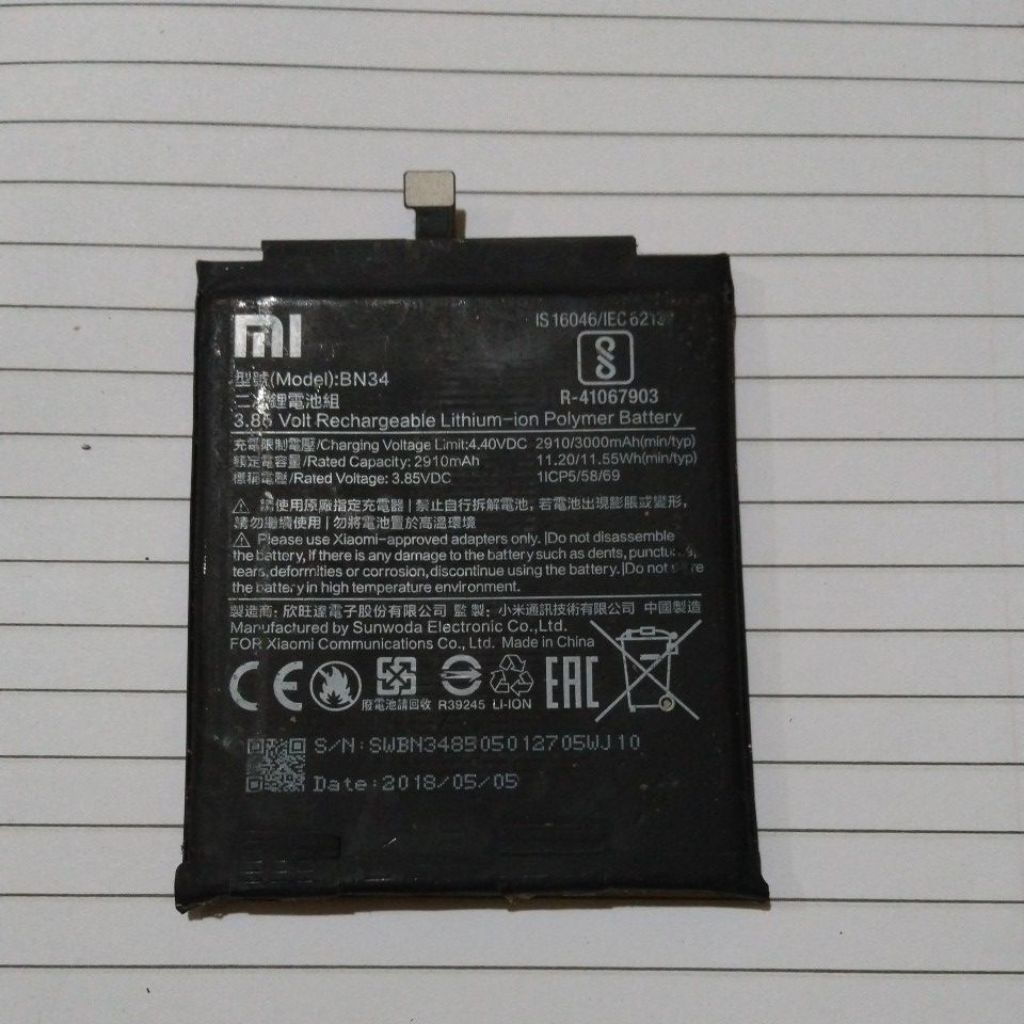 baterai original copotan redmi 5A tested