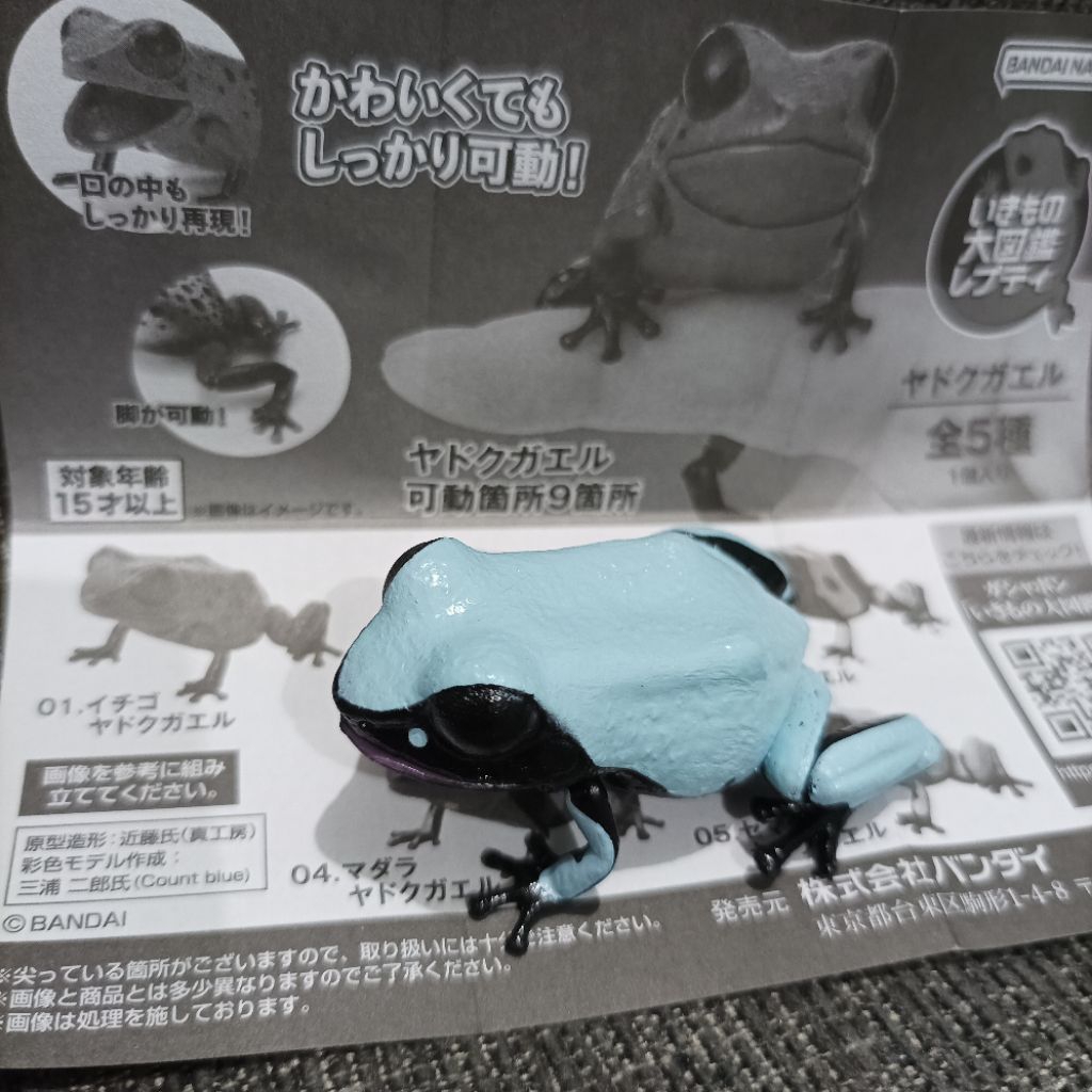 Bandai gachapon poison dart frog - light blue poison dart frog