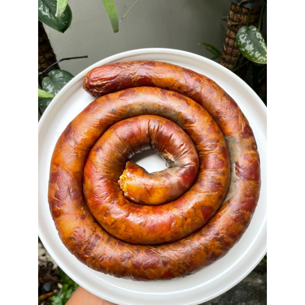 Frozen Urutan Babi Asap Tajun/sosis Bali/daging babi/daging campur lemak/500 gr