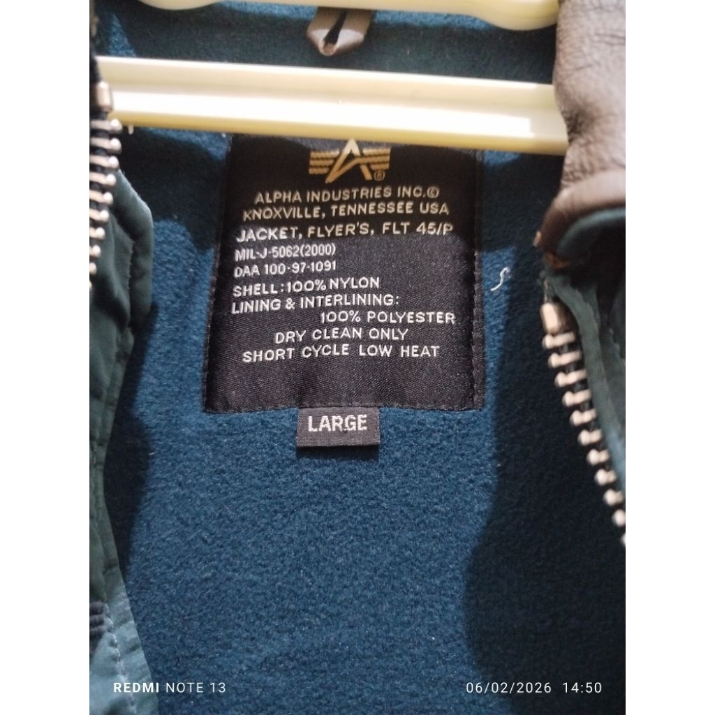 Jaket Bomber ALPHA INDUSTRIES FLYER'S, FLT 45/P Second Mulus
