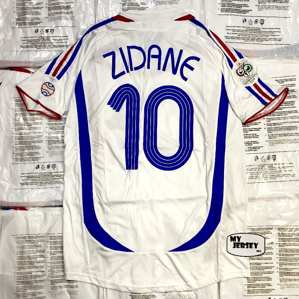 JERSEY RETRO VINTAGE PRANCIS 2006 AWAY FINAL WORLD CUP LENGAN PENDEK SPORT