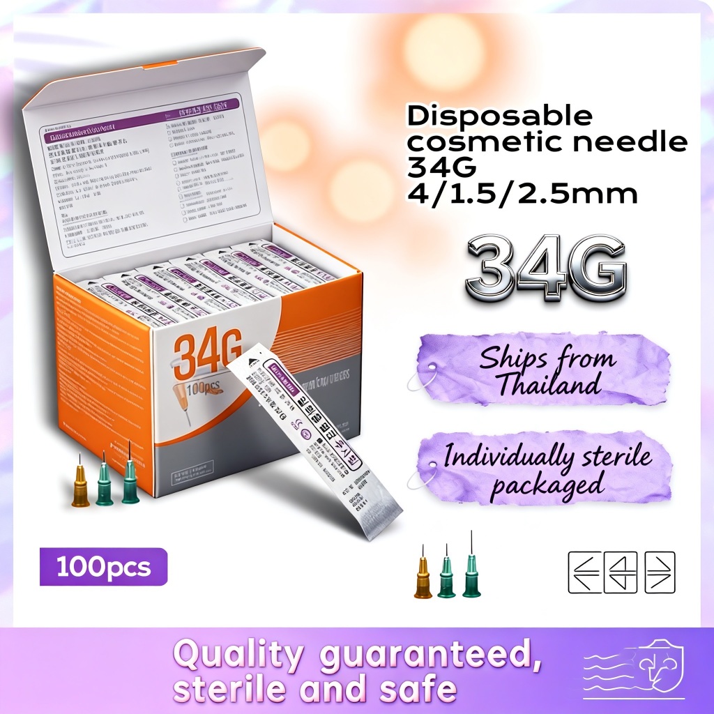 Ecer Jarum Meso 34G 4mm 1.5mm 2.5mmm Neddle Skin booster 100pcs/1box