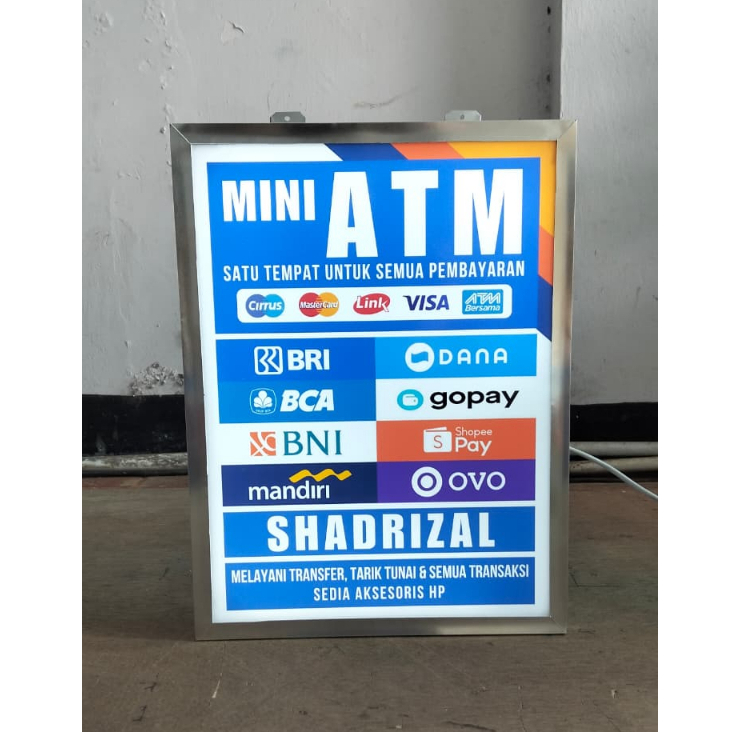 NEON BOX CUSTOM MINI ATM 2 SISI SATU HARI JADI| AKRILIK TERMURAH / NEON BOX