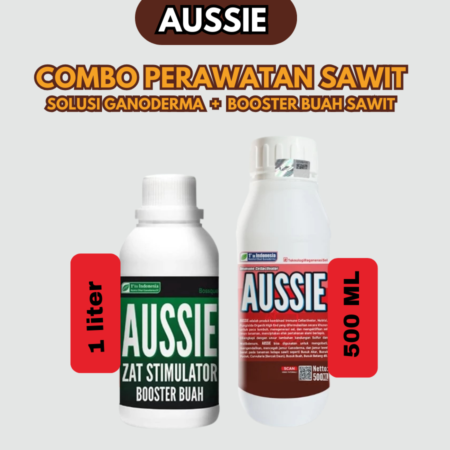 AUSSIE Combo Pupuk Sawit Booster Buah + Obat Ganoderma | Paket Perawatan Sawit Nutrisi Lengkap