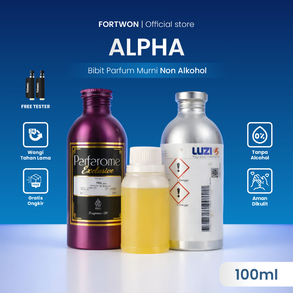 HMNS ALPHA - Bibit parfum murni wangi tahan lama - Bibit Minyak Wangi