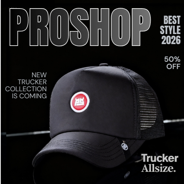 Topi Jaring Pria Trucker Distro 100% Original PROSHOP Hitam PSXTR-HLM