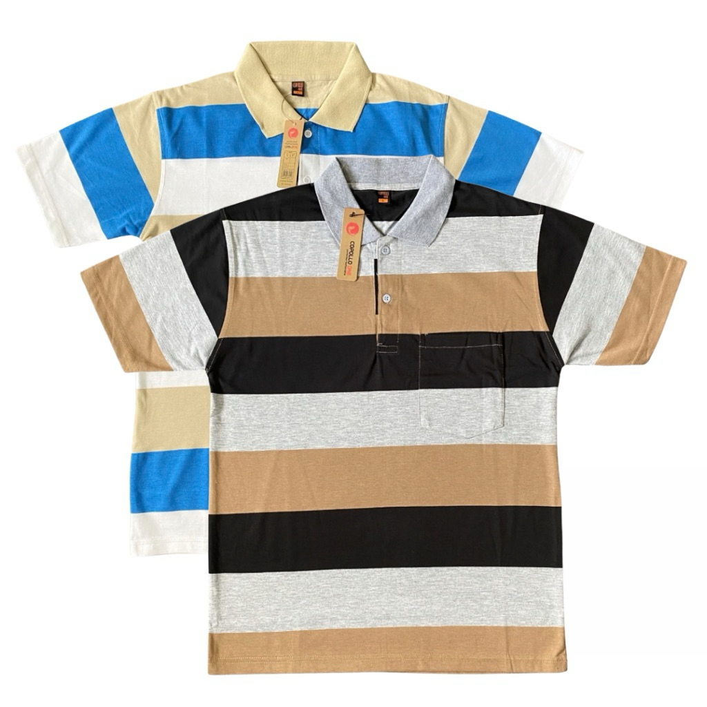 PAKET 2 Pcs Kaos Kerah Kantong Premium | Kaos Polo Premium | Kaos Kerah Bahan Katun Combed