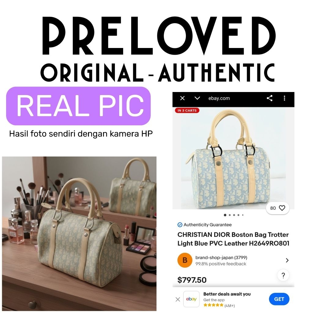 CUCI GUDANG Tas tangan handle bag branded Dior ori ( NEGO )