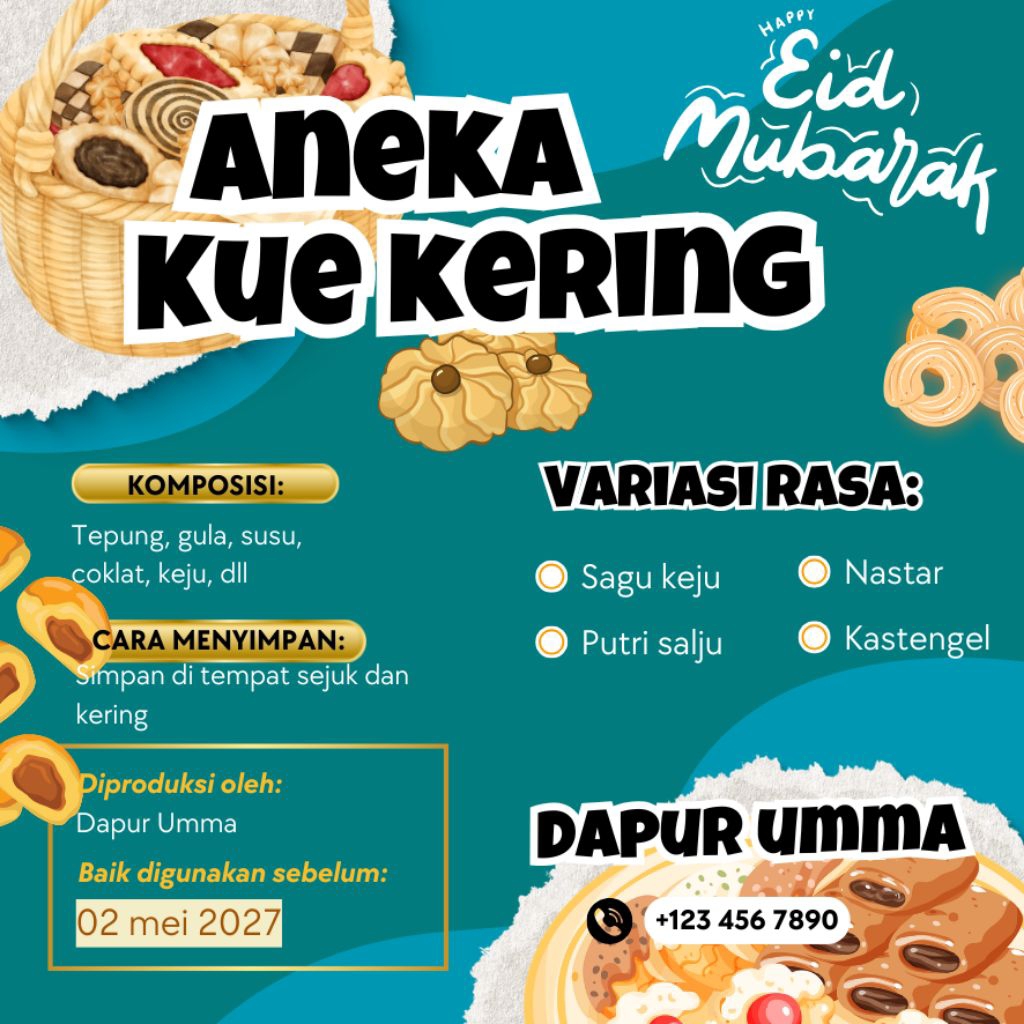 Sticker Kemasan Custom Untuk Toples Aneka Kue Kering Free desain