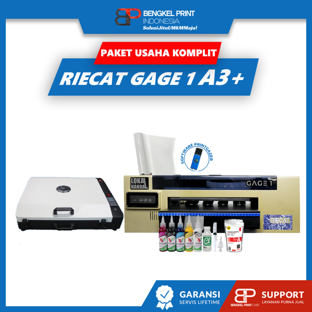 Paket Usaha Sablon DTF | Paket Lengkap Mesin Riecat Gage 1 + Mesin Oven (Only)