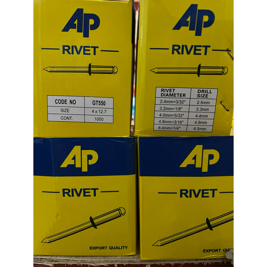 Paku Rivet Ripet Paku Rifet Tembak Merk AP 550 1 Pack 1 Kotak 1 Dus Isi 1000 pcs