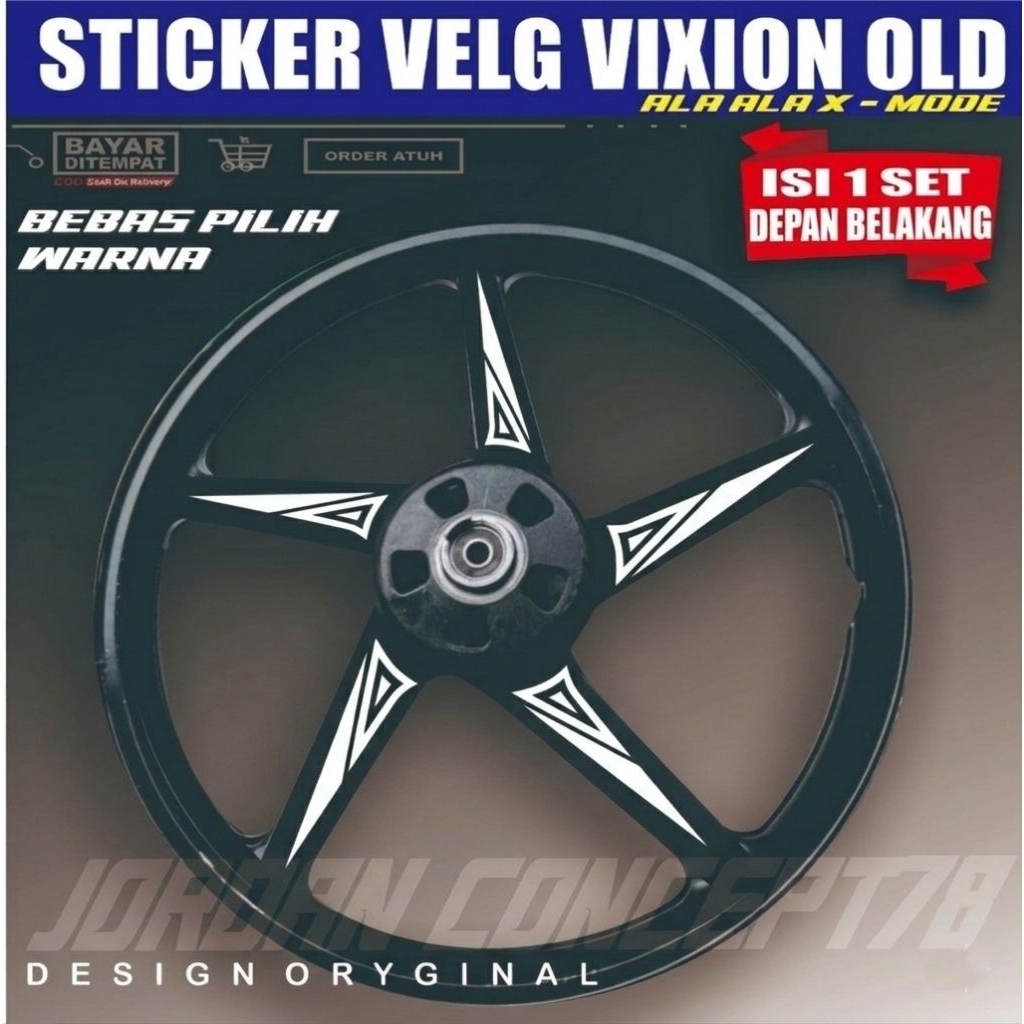 STIKER VELG VIXION OLD | CUTTING STICKER VELG VIXION ALA ALA X MODE KEKINIAN
