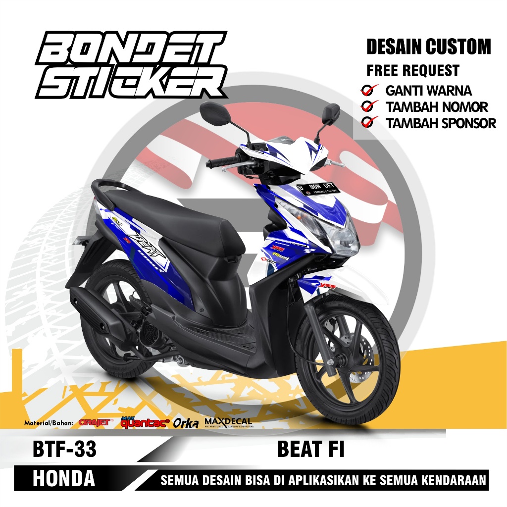 STIKER MOTOR - DECAL MOTOR HONDA BEAT FI INJEKSI 2012/2013/2014