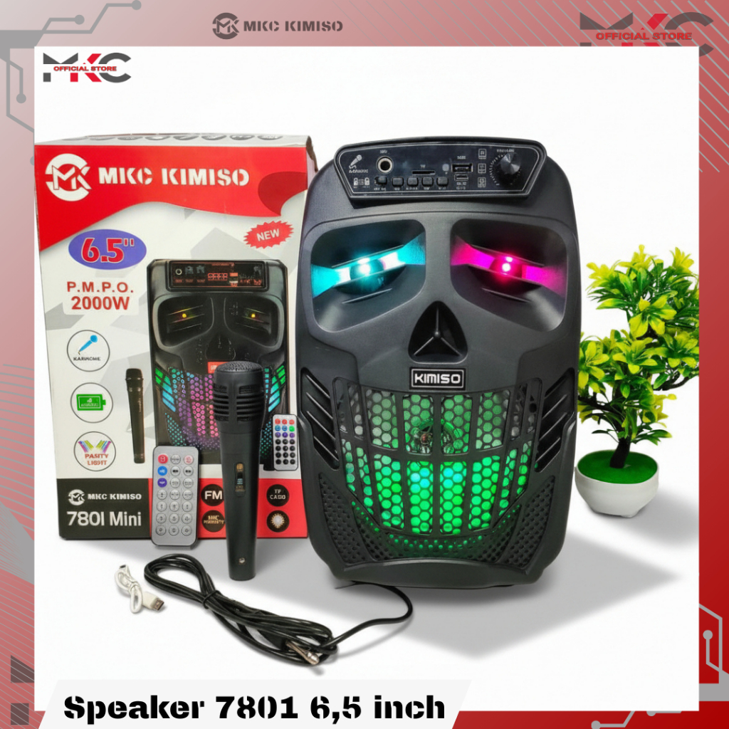 Speaker Bluetooth MKC Kimiso 7801 Mini Portable 6.5 Inch Free Mic