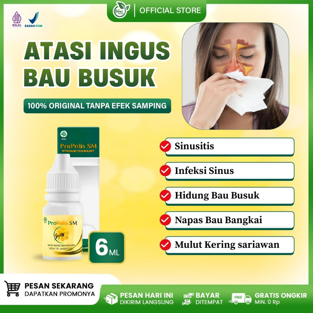 Obat Napas Berbau Busuk Di Hidung, Ingus Kental Bau Amis, Hidung Tersumbat, Infeksi Sinus