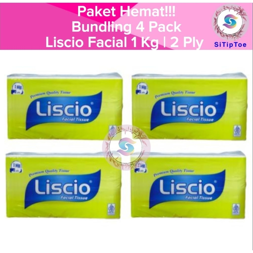 [Promo Bundling 4 Pack] Tisu LISCIO Facial Tissue 1000 Gram 2 Ply Tisu Wajah 1 Kg Murah Grosir Promo