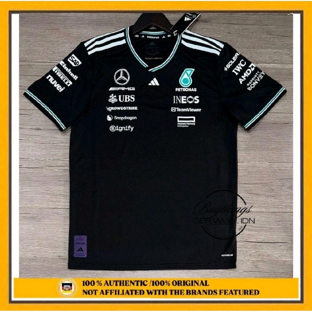 AD*D*S MERCEDES JERSEY F1 BLACK (100% AUTHENTIC) - JERSEY F1 HITAM