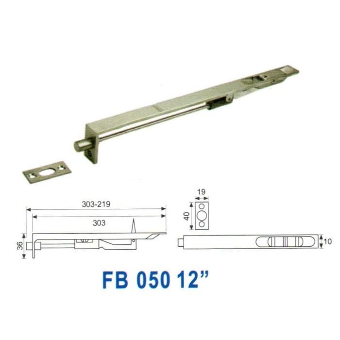 Kunci Slot 12 Inch Dekkson FB 050 8 &12 Flush Bolt Pintu Kayu 30 Cm