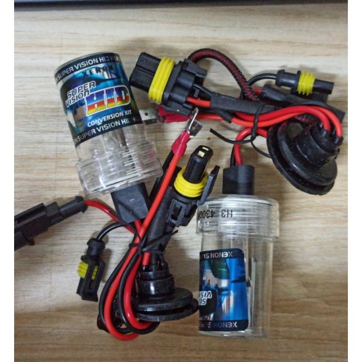 Bohlam Lampu HIDB H3 55W 4300K Xenon Putih Kuning Terang Lampu Mobil H3 12V