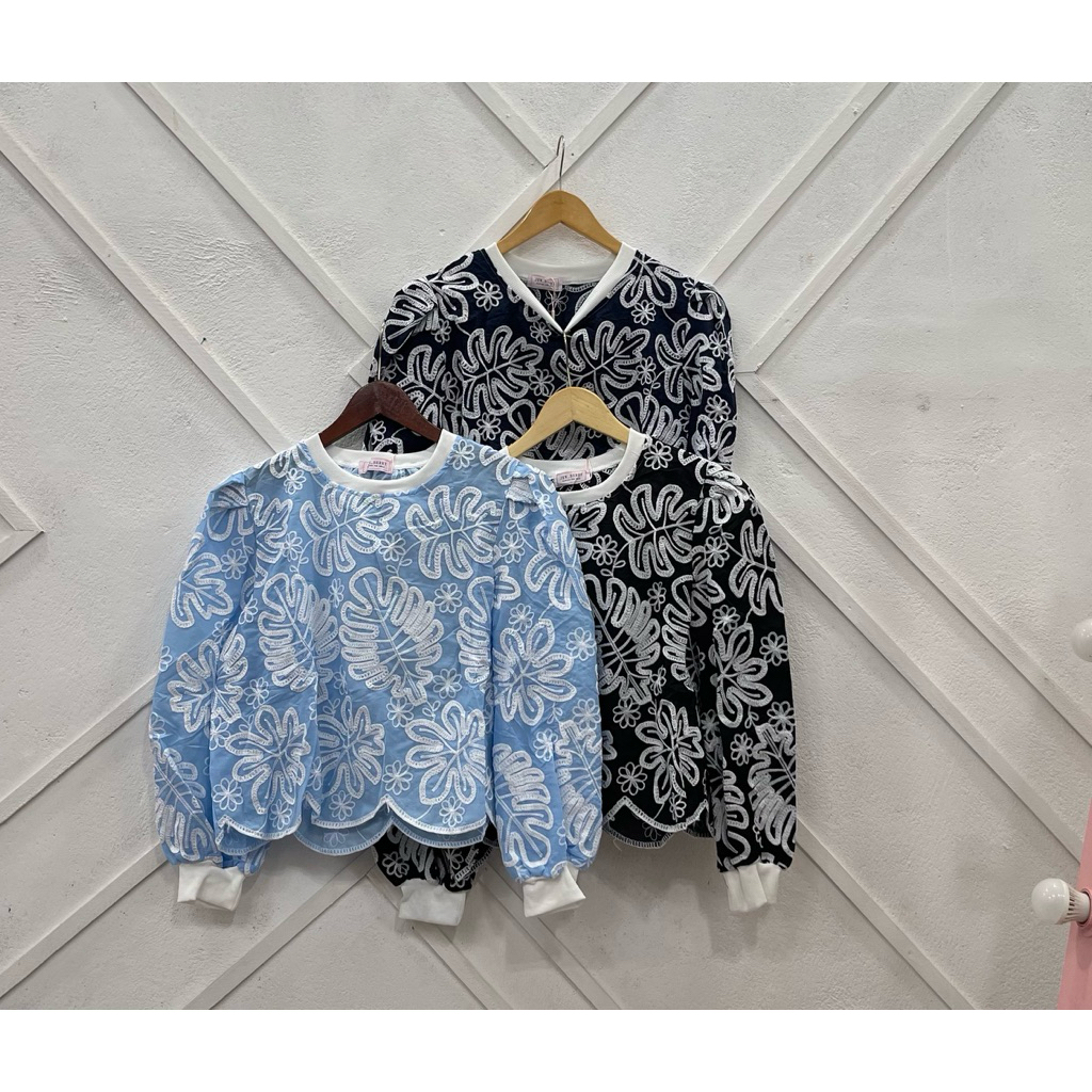 Blus Wanita Import Bahan Katun Bordir