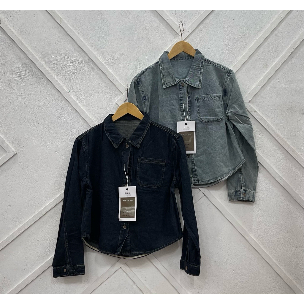 Blus Wanita Bahan Jeans Import 066