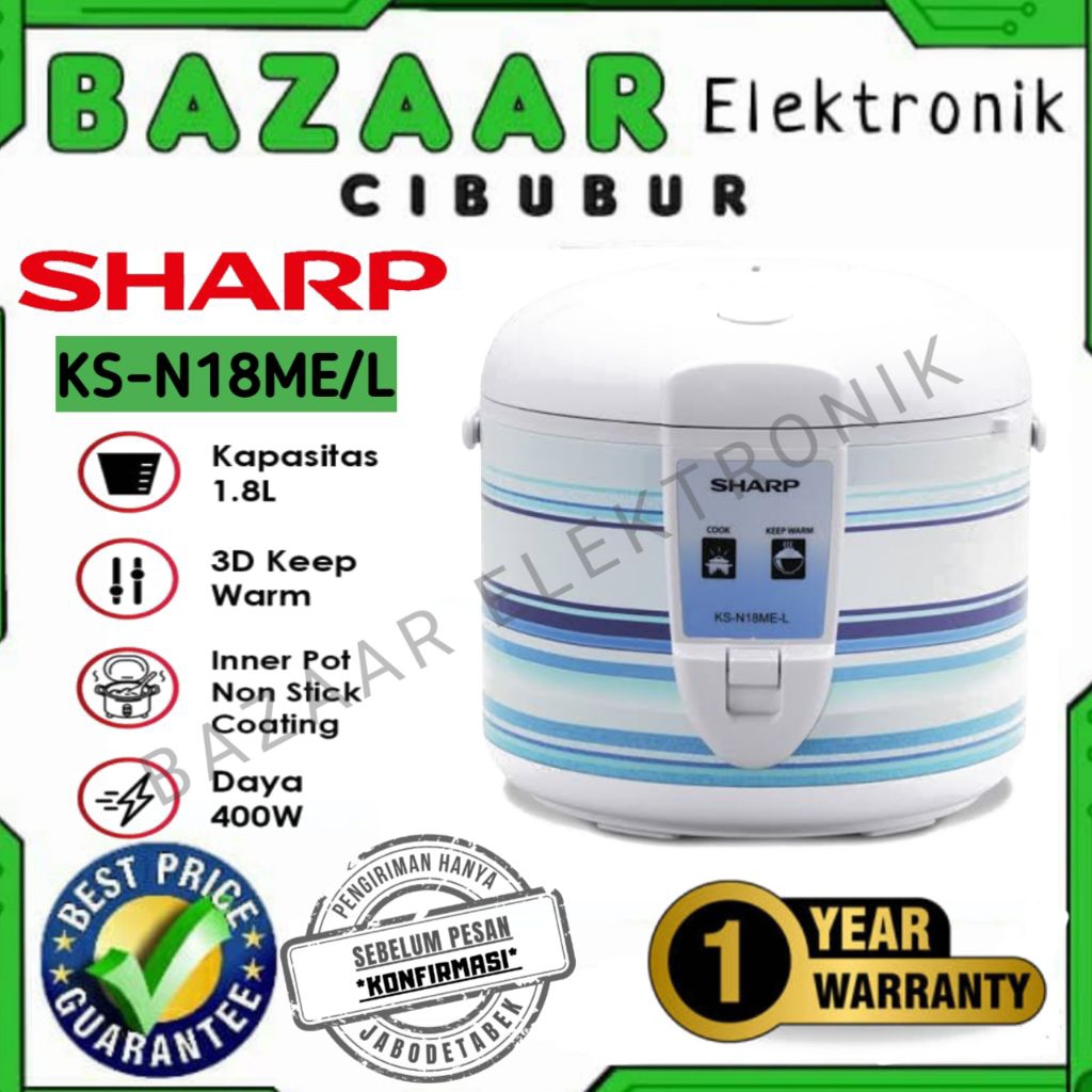 COOKWEAR SHARP KS-N18ME/L / KSN18ME/L / KS N18ME/L RICECOOKER WHITE 1,8L 390 W